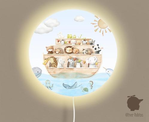 Ronde Wandlamp Ark van Noah 35 cm (Ø) Oliver Robins, Kinderen en Baby's, Kinderkamer | Inrichting en Decoratie, Nieuw, Lamp, Ophalen of Verzenden