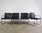 8X Artifort leren design buisframe stoelen Wolfgang Mezger, Ophalen, Modern design, Gebruikt, Zwart