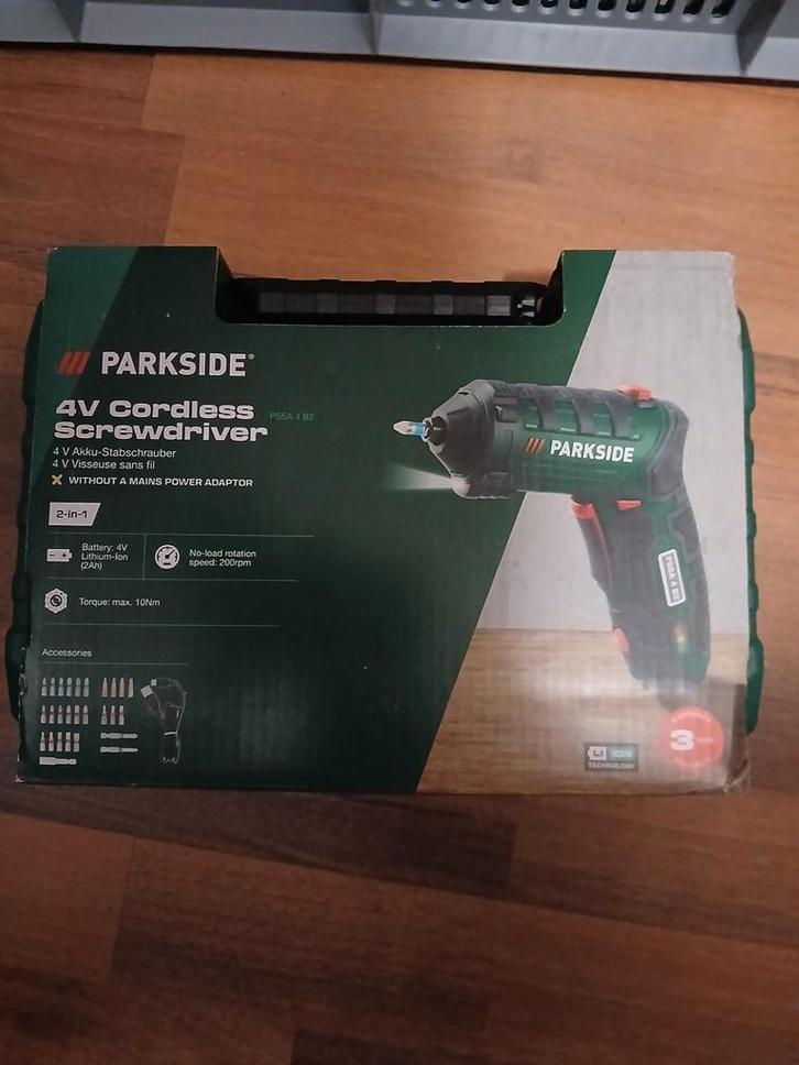 Parkside 4V Accu Schroefmachine - nieuw!, Doe-het-zelf en Verbouw, Gereedschap | Boormachines, Nieuw, Boor- en Schroefmachine