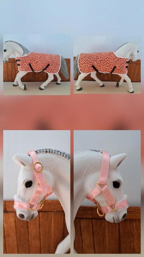 Schleich halster en deken setje roze, Verzamelen, Dierenverzamelingen, Zo goed als nieuw, Beeldje of Figuurtje, Paard, Ophalen of Verzenden