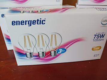 Energetic A60 Clear E27 2700K 8,2W 3-Pack beschikbaar voor biedingen