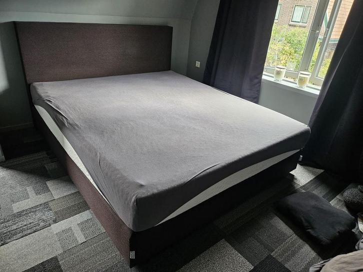Dutch Sleep Boxspring met Topper, Huis en Inrichting, Slaapkamer | Bedden, Zo goed als nieuw, Tweepersoons, 160 cm, 220 cm, Stof