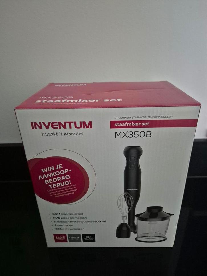 Inventum MX350B Staafmixer set, Witgoed en Apparatuur, Blenders, Zo goed als nieuw, Blender, Ophalen
