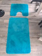Blauwe Badmat & Toiletmat Set, Huis en Inrichting, Badkamer | Badtextiel en Accessoires, Ophalen of Verzenden, Gebruikt, Blauw