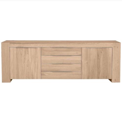 Goossens dressoir Quint; onbewerkt eiken, Huis en Inrichting, Kasten | Dressoirs, Zo goed als nieuw, 200 cm of meer, 25 tot 50 cm