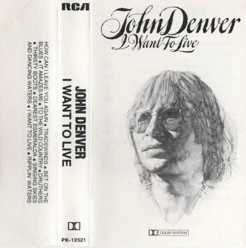 JOHN DENVER - I WANT TO LIVE (CASSETTEBANDJE), Cd's en Dvd's, Cassettebandjes, Zo goed als nieuw, Origineel, Pop, 1 bandje, Ophalen of Verzenden