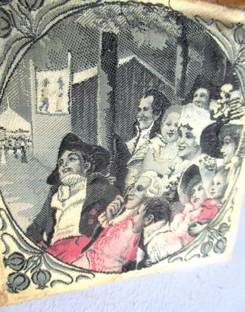 Zijde kunstwerk~Soierie de Lyon~Zijde vierkant Theatergezels beschikbaar voor biedingen