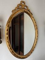 Fraaie houten vergulde spiegel 85 x 54 cm, Ophalen, Gebruikt, Minder dan 100 cm, Ovaal