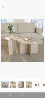 Set van 2 Travertin Salontafels, Huis en Inrichting, Tafels | Salontafels, Ophalen of Verzenden