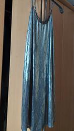 Glitterjurk zilver in L, Ophalen of Verzenden, Zo goed als nieuw, Maat 38/40 (M), Carnaval