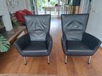 Design Fauteuils ontwerp van Label Van Den Berg, Huis en Inrichting, Fauteuils, Ophalen, Minder dan 75 cm, Leer, Zo goed als nieuw