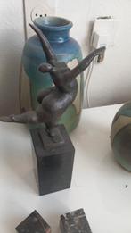 Bronzen Dikke Dame op Sokkel - 30 cm, Antiek en Kunst, Ophalen of Verzenden