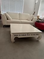 Salon opiumtafel - wit vierkent 100x100 cm, Huis en Inrichting, Tafels | Salontafels, Koloniaal indonesie, Ophalen of Verzenden