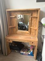 Houten kaptafel met spiegel, Ophalen of Verzenden, Gebruikt, 50 tot 100 cm, 100 tot 150 cm