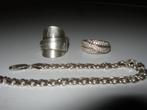 zilveren ringen en zilveren armband, Gebruikt, Ophalen of Verzenden, 17 tot 18, Dame