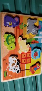 Houten dierenpuzzel, Kinderen en Baby's, Speelgoed | Kinderpuzzels, Van hout, Minder dan 10 stukjes, Gebruikt, Ophalen of Verzenden