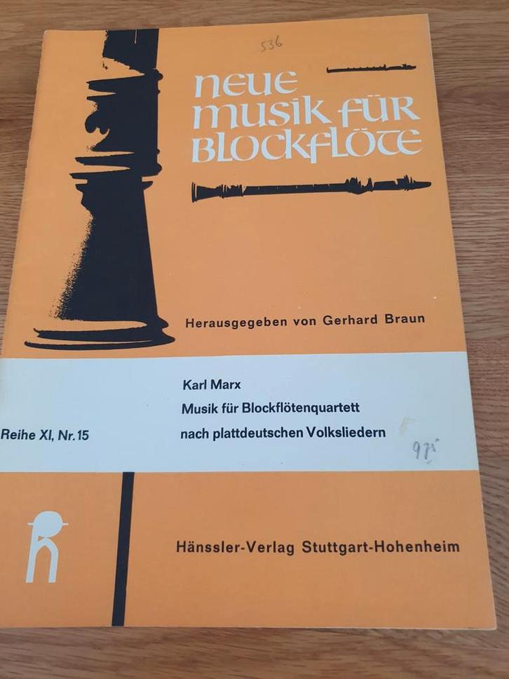 Muziek voor Blokfluitkwartet - Karl Marx, Muziek en Instrumenten, Bladmuziek, Gebruikt, Overige soorten, Klassiek, Blokfluit, Ophalen of Verzenden