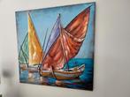 zeer mooi metalen schilderij met reliëf kijk., Antiek en Kunst, Kunst | Schilderijen | Abstract, Ophalen