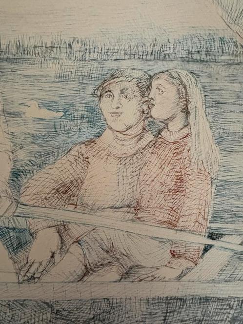 Bettien Scherft V.L.C. - Bergse Veer (bij Pannerden), Antiek en Kunst, Kunst | Etsen en Gravures, Ophalen of Verzenden