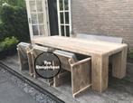 Steigerhout Tuinset Tafel Tuintafel met stoelen + banken, Nieuw, Tuinset, Ophalen of Verzenden, Bank