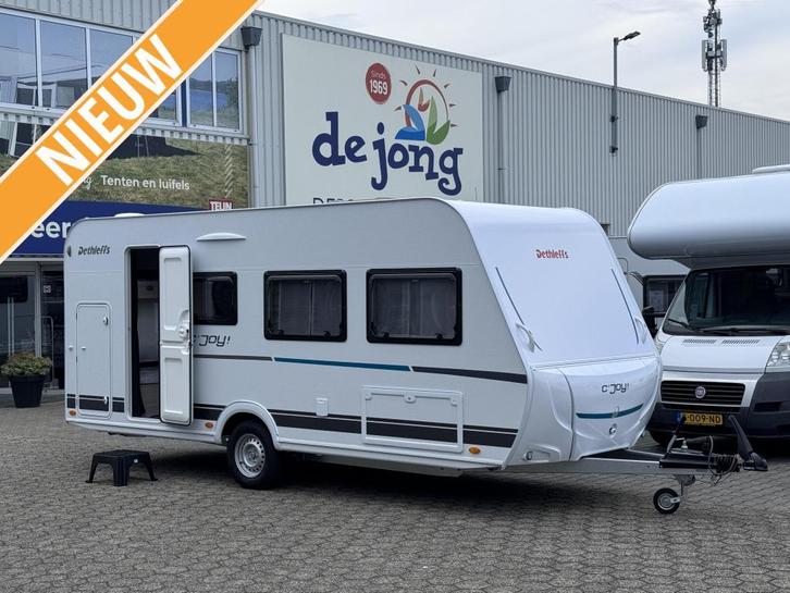 Dethleffs C'Joy 480 QLK -Stapelbed -Gratis mover, Caravans en Kamperen, Caravans, tot en met 6, 1000 - 1250 kg, Standaardzit, Dethleffs