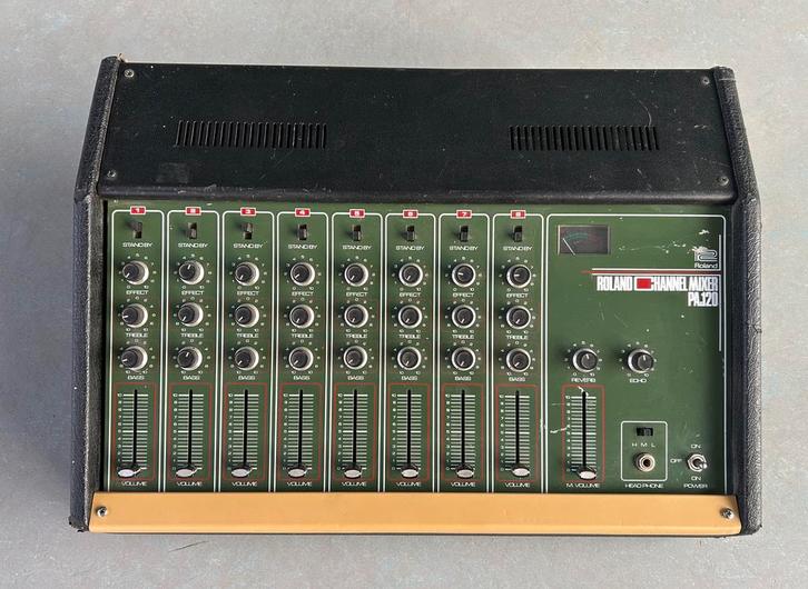 Roland PA-120 vintage mixers in Space Echo, System 100 stijl, Muziek en Instrumenten, Mengpanelen, Gebruikt, 5 tot 10 kanalen