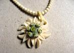 Vintage edelweiss ketting en oorbellen jaren 30/50, Sieraden, Tassen en Uiterlijk, Antieke sieraden, Ophalen of Verzenden, Overige materialen