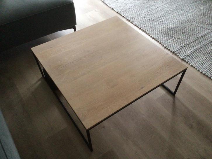 Moderne vierkante salontafel, Huis en Inrichting, Tafels | Salontafels, Gebruikt, Minder dan 50 cm, 100 tot 150 cm, Vierkant, Eikenhout