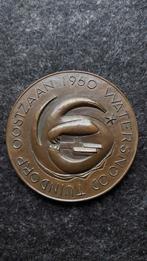 Penning L.P.J Braat, Watersnood Oostzaan 1960, Postzegels en Munten, Penningen en Medailles, Ophalen of Verzenden, Brons, Nederland