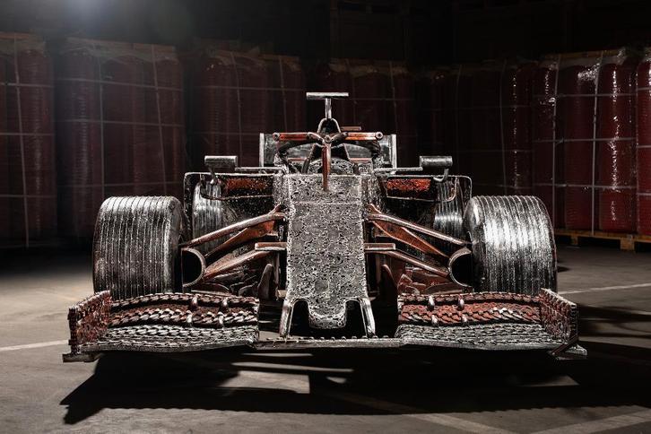 uniek Metalen Formule 1 Kunstwerk – Handgemaakt, 1:1 F1, Verzamelen, Automerken, Motoren en Formule 1, Nieuw, Formule 1, Ophalen of Verzenden