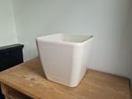 Plantenpot bloempot Lechuza glanzend wit kunststof 35x35 cm, Tuin en Terras, Kunststof, Gebruikt, Vierkant, Binnen