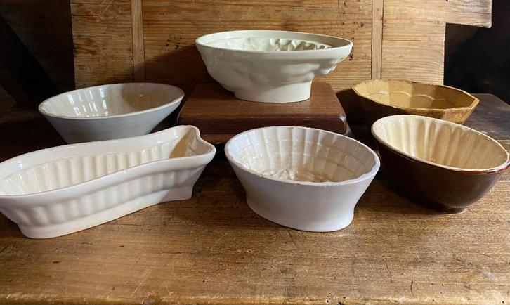 Brocante puddingvormen oa Regout, Societé C.  *Nous Deux*, Antiek en Kunst, Antiek | Keukenbenodigdheden, Ophalen of Verzenden
