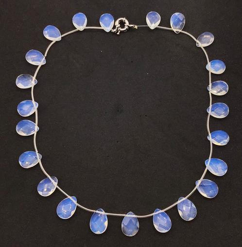 Vintage ketting Opaline kralen facet geslepen Opaline, Sieraden, Tassen en Uiterlijk, Antieke sieraden, Ketting, Overige materialen