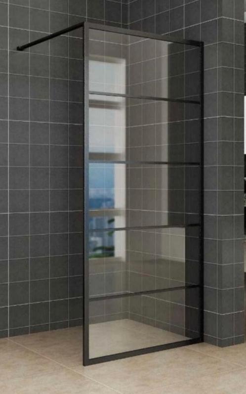 Douchewand  90x200 cm mat zwart raster, Doe-het-zelf en Verbouw, Sanitair, Nieuw, Douche, Glas, Ophalen of Verzenden