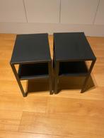 2 zwarte bijzettafetjes gratis ophalen, Huis en Inrichting, Slaapkamer | Nachtkastjes, Ophalen, Zo goed als nieuw, Minder dan 45 cm