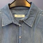 Gerry Weber blauwe denim blouse mouwen kunnen kort XL 42035, Kleding | Dames, Blouses en Tunieken, Blauw, Maat 42/44 (L), Ophalen of Verzenden
