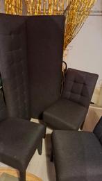 Woood eetkamer bankje en stoelen set, Huis en Inrichting, Stoelen, Ophalen, Gebruikt, Stof, Drie