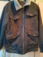 Zwarte corduroy jas met borg kraag, Onbekend, Zwart, Maat 56/58 (XL), Ophalen of Verzenden
