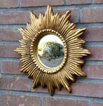 Vintage Wandspiegel met Bladgoud, Ophalen, Minder dan 50 cm, Gebruikt, Rond