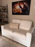 21-02 ophalen! Twee wit lederen banken van  Chateaux d’ax., Huis en Inrichting, Ophalen, Gebruikt, 125 tot 150 cm, Tweepersoons