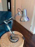 Zilverkleurige metalen tafellamp bureaulamp, Ophalen, Zo goed als nieuw, Minder dan 50 cm