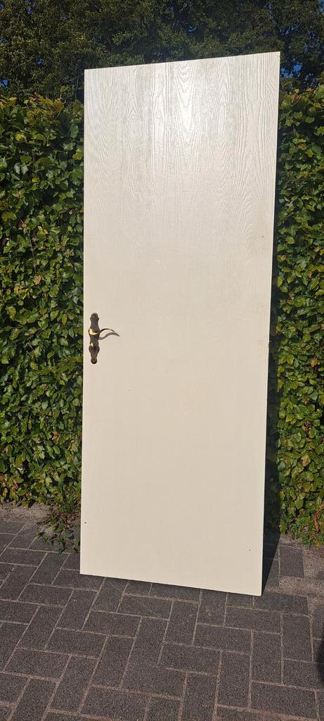 Stompe Binnendeur met Houtnerf, Doe-het-zelf en Verbouw, Deuren en Horren, Gebruikt, Binnendeur, 200 tot 215 cm, Ophalen of Verzenden