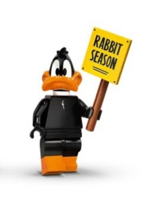 LEGO achtig Figuur Looney Tunes Daffy duck met bord, Kinderen en Baby's, Speelgoed | Duplo en Lego, Nieuw, Lego, Complete set