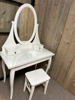 Toilettafel- kaptafel Ikea Hemnes wit met krukje, Huis en Inrichting, Ophalen of Verzenden, Zo goed als nieuw, 50 tot 100 cm, Minder dan 100 cm