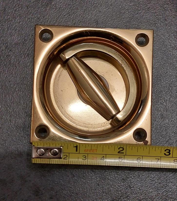 Messing Luikring / Verzonken Ringgreep - 7x7 cm, Watersport en Boten, Accessoires en Onderhoud, Nieuw, Ophalen of Verzenden