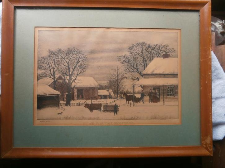 Curier en Ives, Ingel Litho Home for a hollydays., Antiek en Kunst, Kunst | Litho's en Zeefdrukken, Ophalen of Verzenden