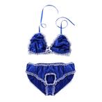 Blauwe sissy BH en slip / heren lingerie sexy crossdresser, Verzenden, Blauw, Overige typen