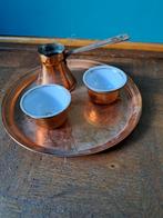 Vintage Koperen Schaal met Accessoires, Overige materialen, Gebruikt, Schaal, Rond