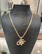 14k Gouden Franco Ketting met OTF Hanger, Sieraden, Tassen en Uiterlijk, Kettingen, Ophalen of Verzenden, Zo goed als nieuw, Goud