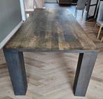 Prachtige grote massief houten eettafel, Ophalen, Gebruikt, Eikenhout, 200 cm of meer